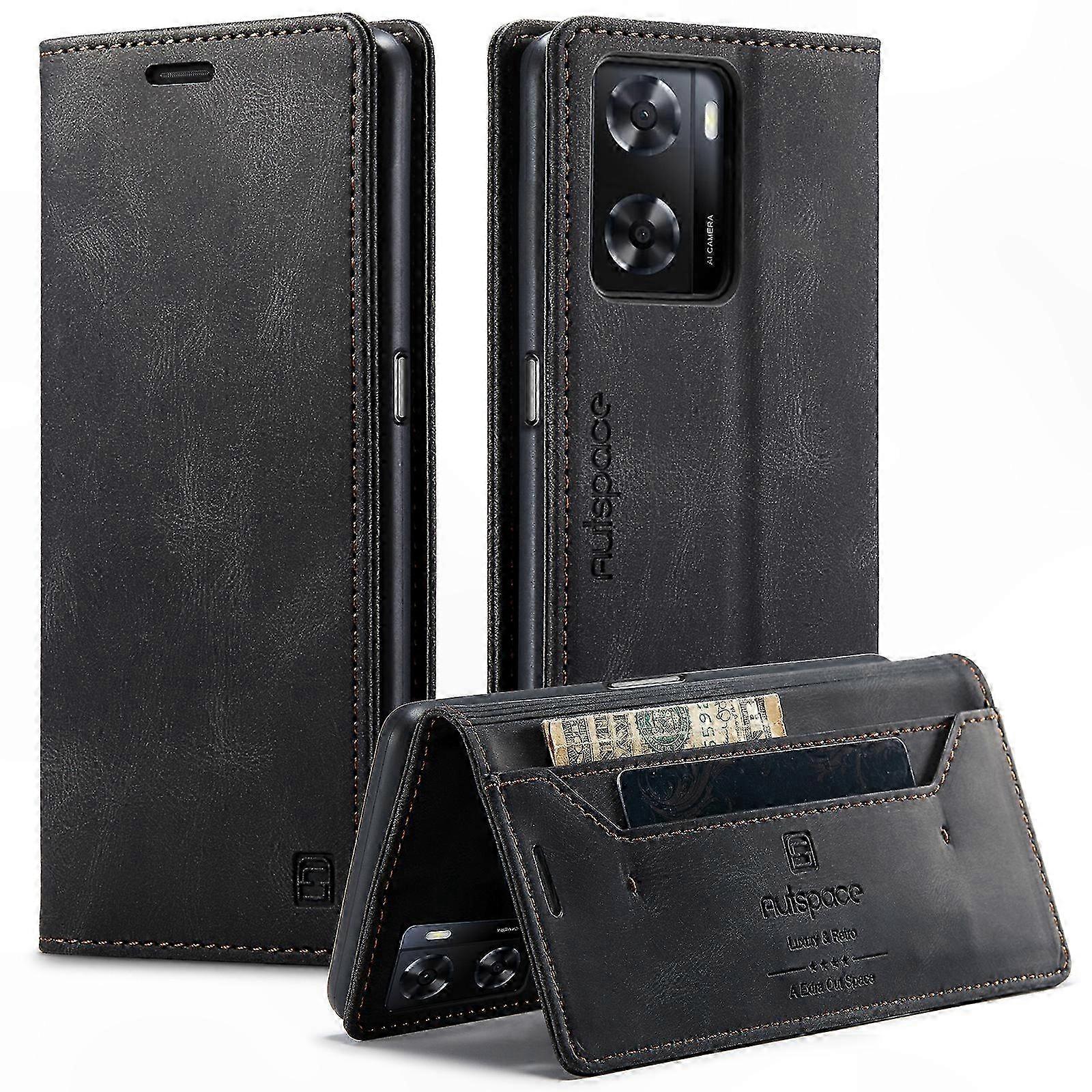 Wallet Case for Oppo A57s A57e A77 A77s A57 4G - Leather Stand Cover A01