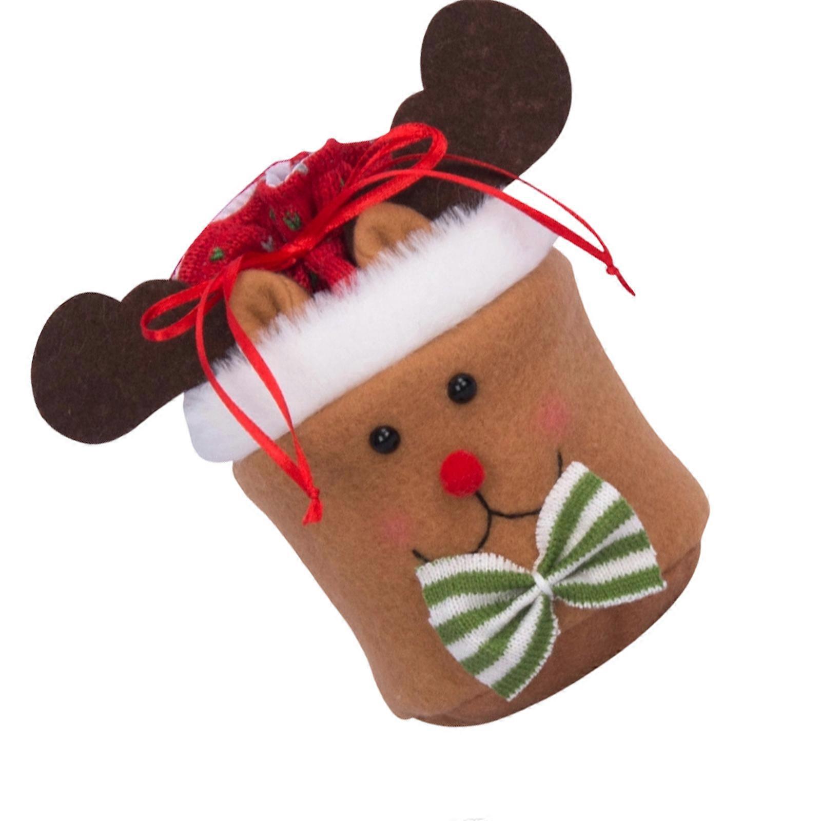 Seasonal Decorative Fabric Sacks With Carry Handle For Festival Ornaments Snacks Portable Drawstring Organization Bag Multicolor