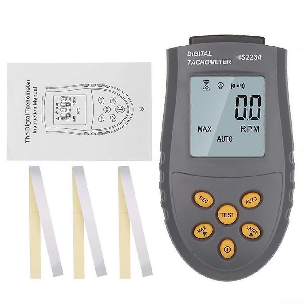 Digital LCD Tachometer with Compact Design for Precision RPM Measurements Anywhere (Grey)