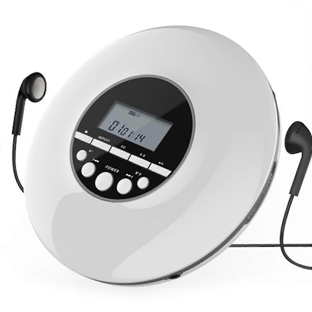 Portable CD Player MP3 Music Player with Stereo Earbuds and Bluetooth Output CD Player with LCD Display