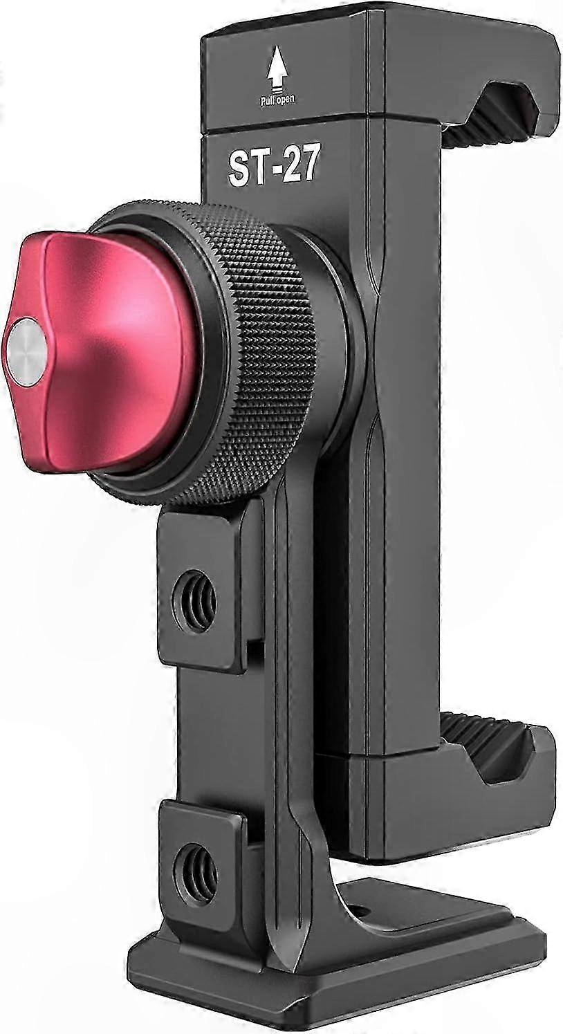 360° Rotating Smartphone Tripod Adapter with 3 Cold Shoe Slots and Arca Port for Video Photography and Live Streaming Support