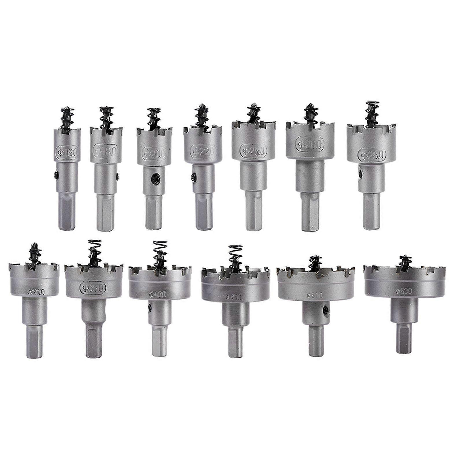 13 pz/set 16 18 20 22mm Punta in metallo duro TCT Punta da trapano Set di seghe a tazza in acciaio inossidabile