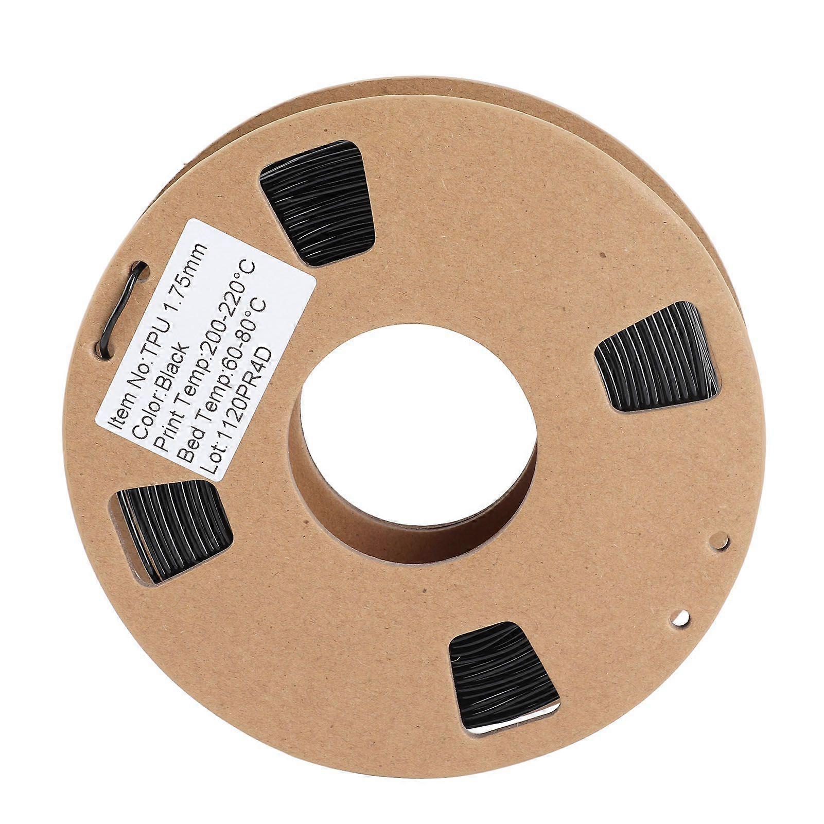 1.75mm TPU Filament Flexible 0.03mm Size Accuracy High Elasticity 250g Spool 95A 3D Printer Filament Black