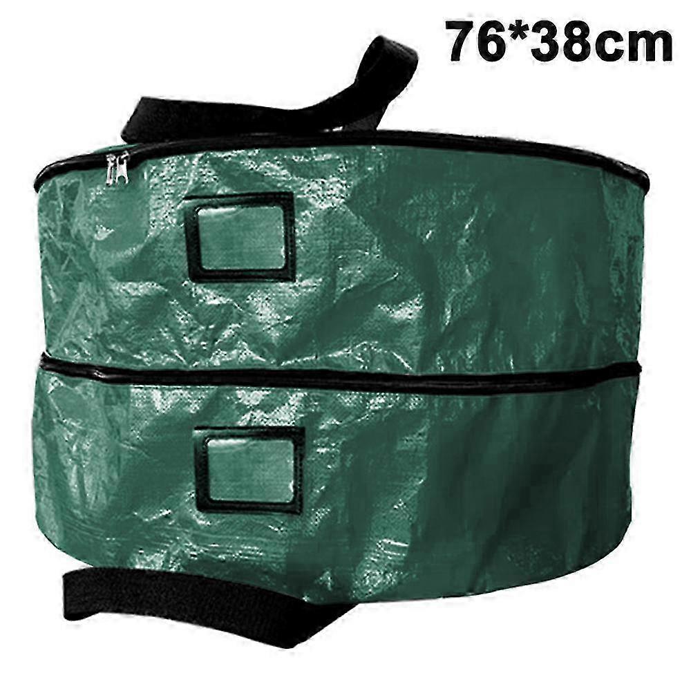 二層クリスマスリース収納バッグ、ホリデーガーランドコンテナ、お祝いボックスデュアルスタイル599