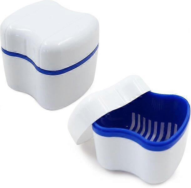 Denture storage box, 2 pieces, small, portable and multi-purpose