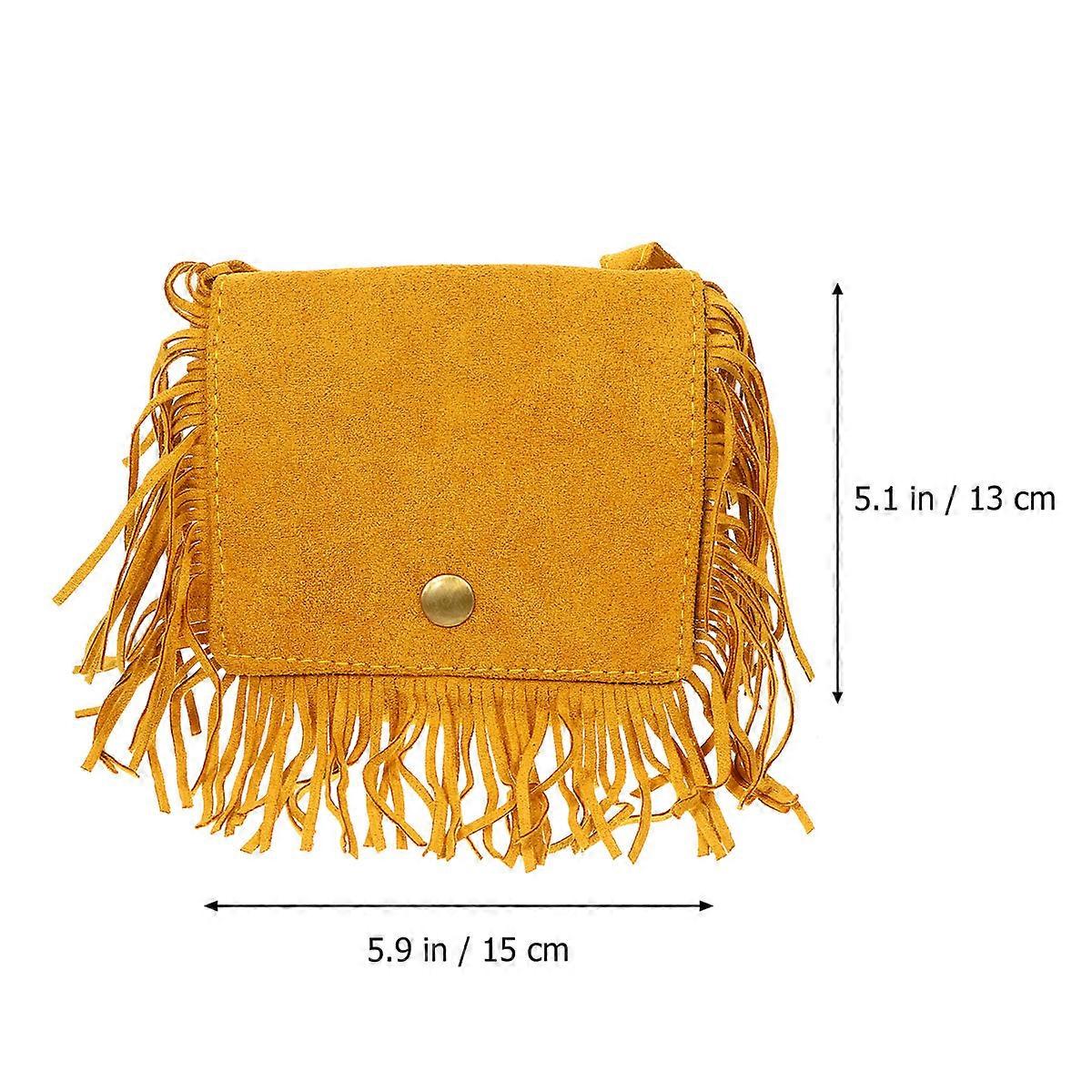 Creative Single Shoulder Bag For Girls Yellow Rectangular 15X13X3Cm Storage 1Pcs