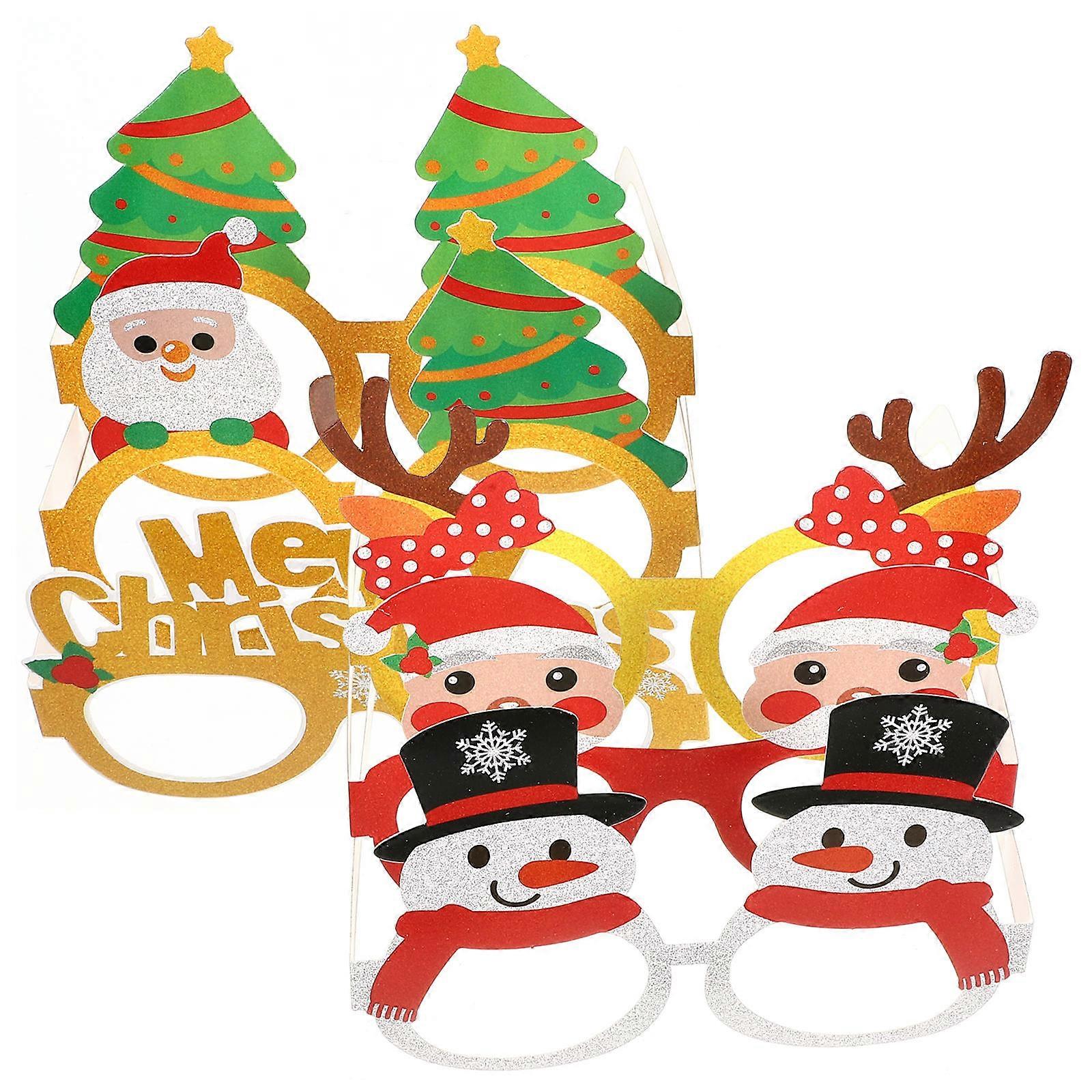 6Pcs Party Decorative Glasses Ideal for Christmas Parties and Family Gatherings Made of Paper