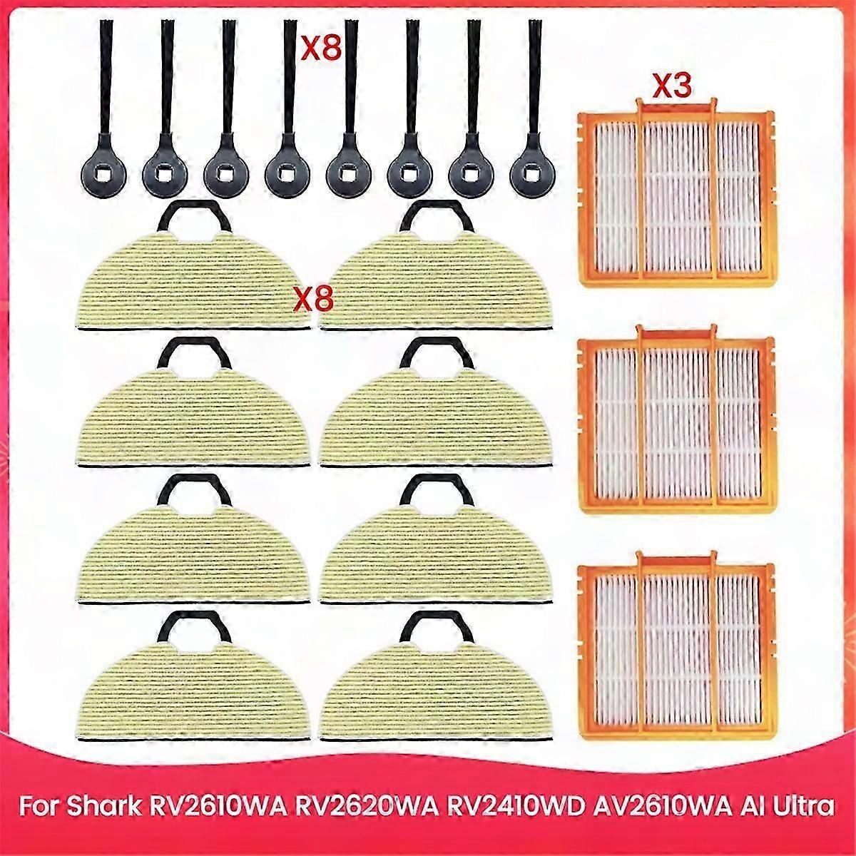 Shark RV2610WA RV2620WA RV2410WD AV2610WA AI Ultra 2-in-1 Robot Vacuum Replacement Parts Accessories Kit