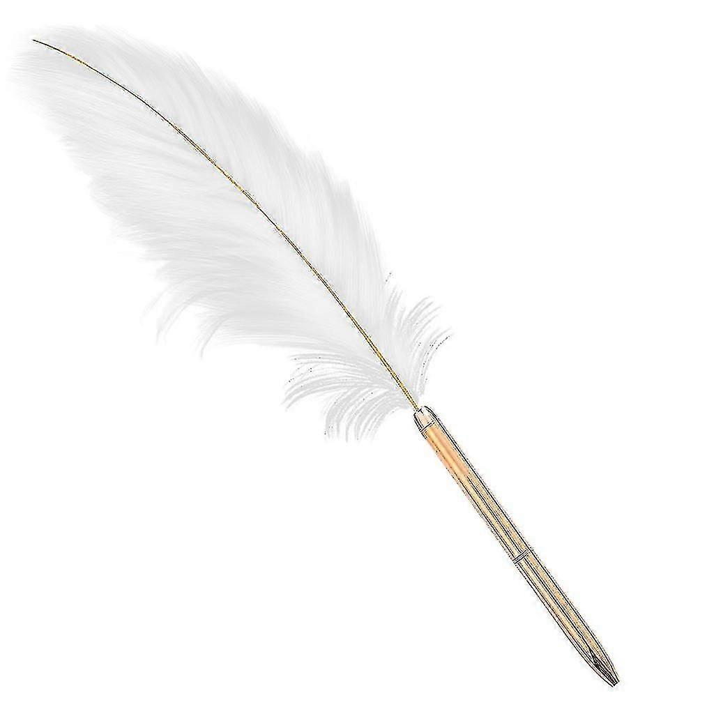 Stylish White Feather Ballpoint Pen Wedding Writing Pen Business Signature Pen