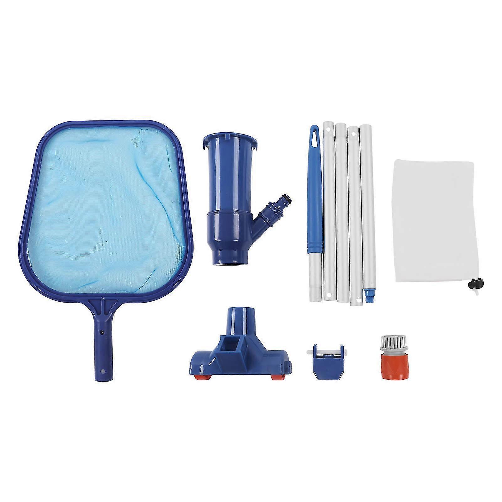 2025 Efficient Pool Maintenance Kit, Super Maneuverable Skimmer Net, Adjustable Height Aluminum Pole, Fine Mesh Netting for Debris, 5PCS Set for Swimm