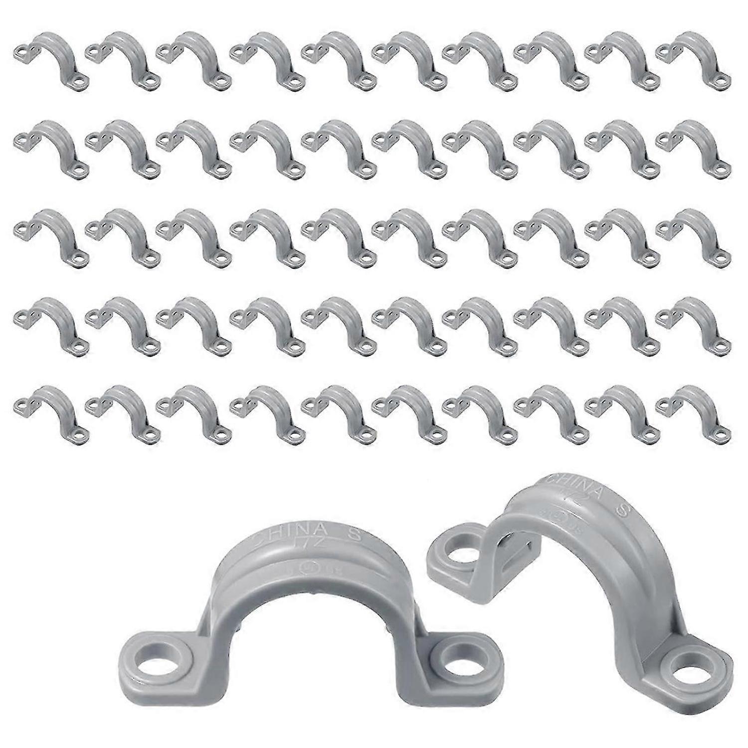 PVC Pipe with Double Hole Plastic Conduit with Pipe Clamp (1/2 Inch)