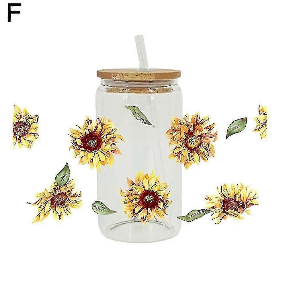 UV DTF Transfer Cup Wrap Transfer Sticker Cartoon printed Glass Coffee Cups