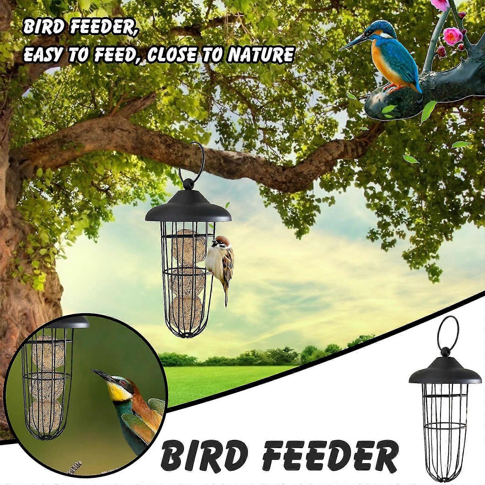 Outdoor Hanging Metal Bird Feeder Windproof Cage