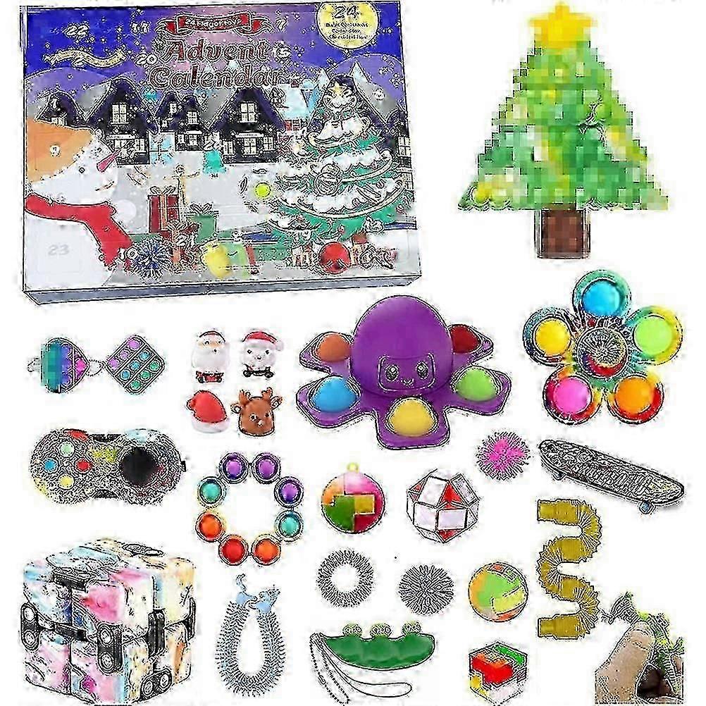 Christmas Advent Calendar - 24 Days Countdown Blind Box Toys Sets for Kids and Adults