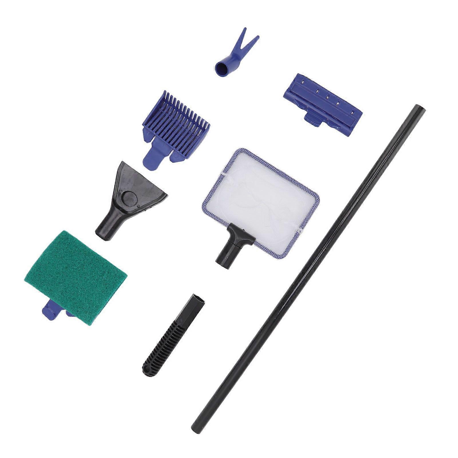 Fish Tank Cleaning Tool Multifunctional 5 in 1 Aquarium Cleaning Kit with Support Pole and Handle