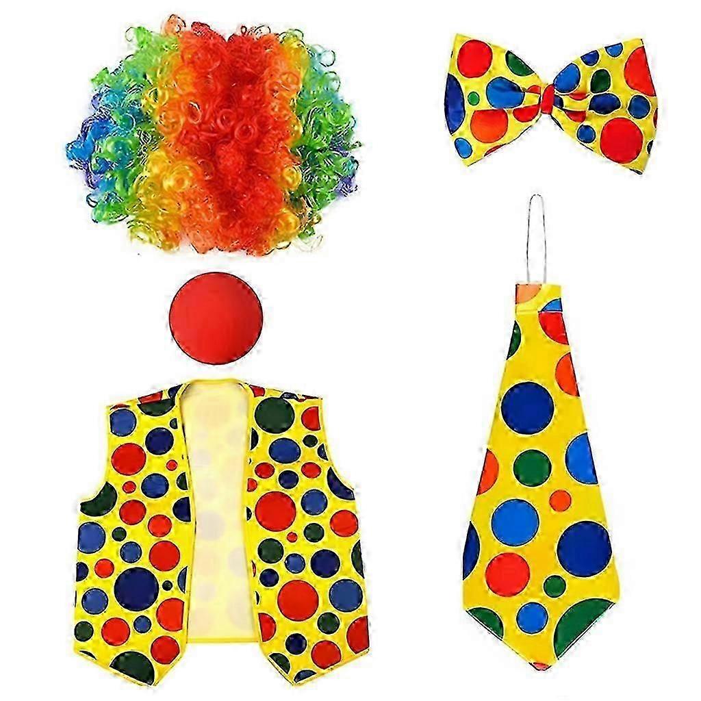 Complete Adult Clown Cosplay Set for Halloween Party and Stage Performances