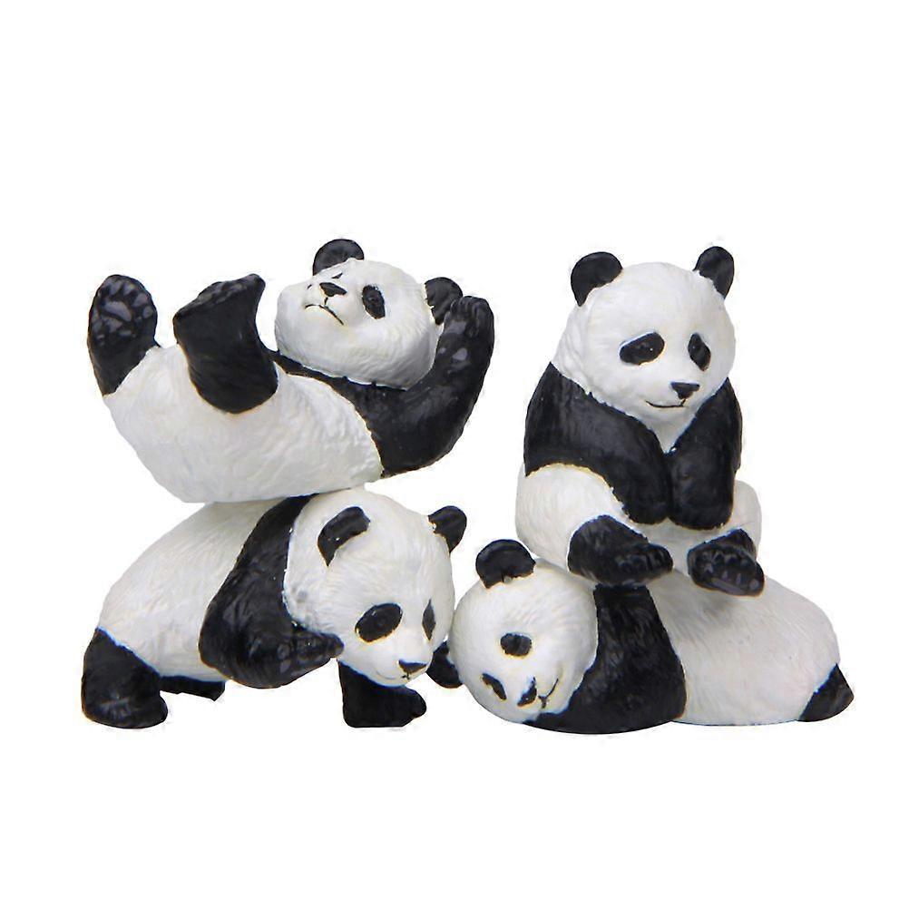 4pcs Adorable Panda Micro Landscape Baking Cake Decoration Resin Crafts