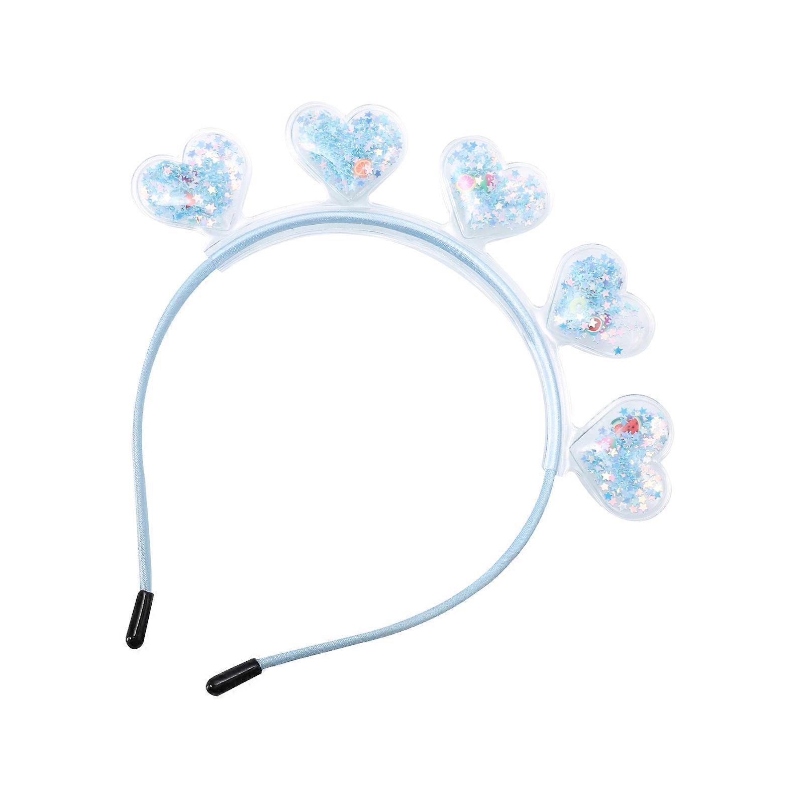 Quicksand Headband Creative Heart Hairband for Decor 1Pcs Blue