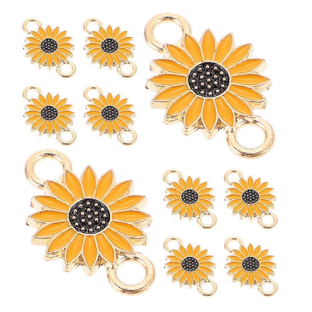 Flower Charms Pendant Alloy Yellow Charms for Jewelry Making 30Pcs