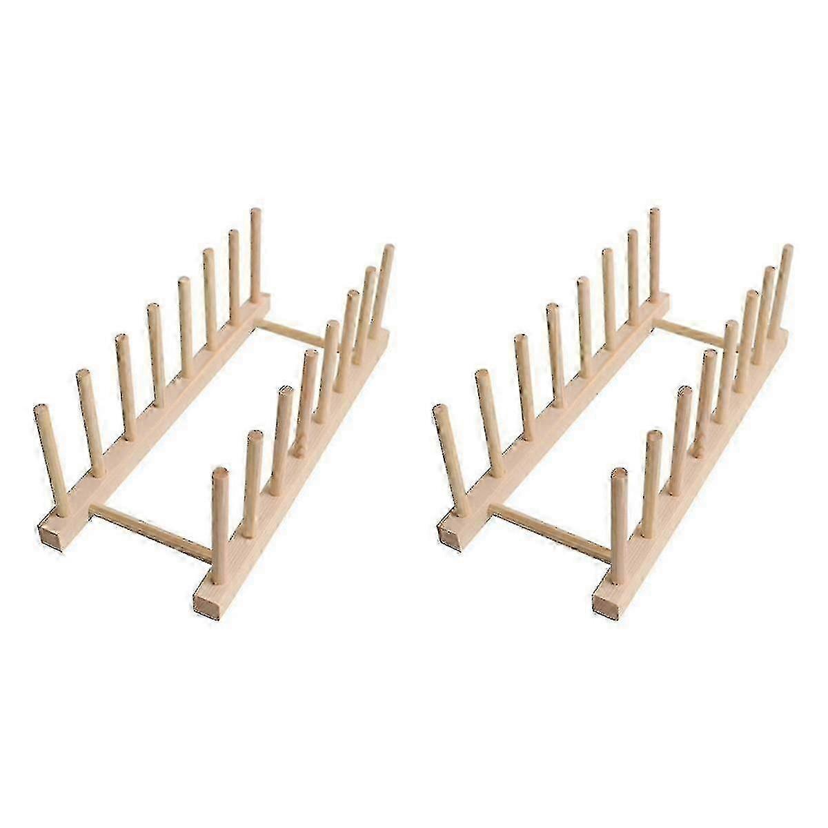 Wooden Dish Drying Rack Kitchen Storage Organizer Plate Cup Display Shelf