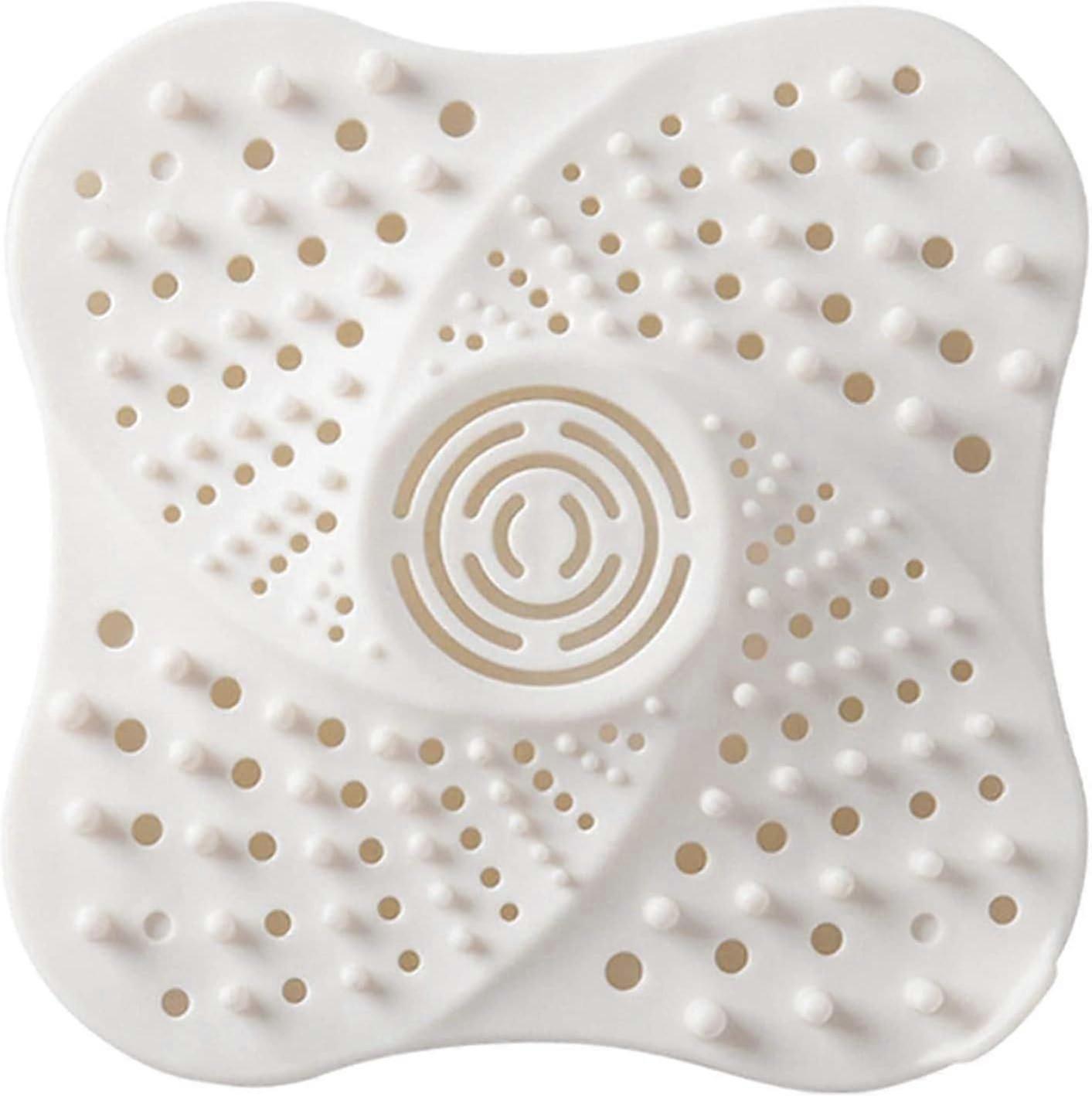 5pcs Silicone Drain Protector,Bathtub Drain Cover Filter with Suction Cup,Shower Hair Filter,Silicone Sink Filter,for Shower Sink,Bathtub (White) GROO