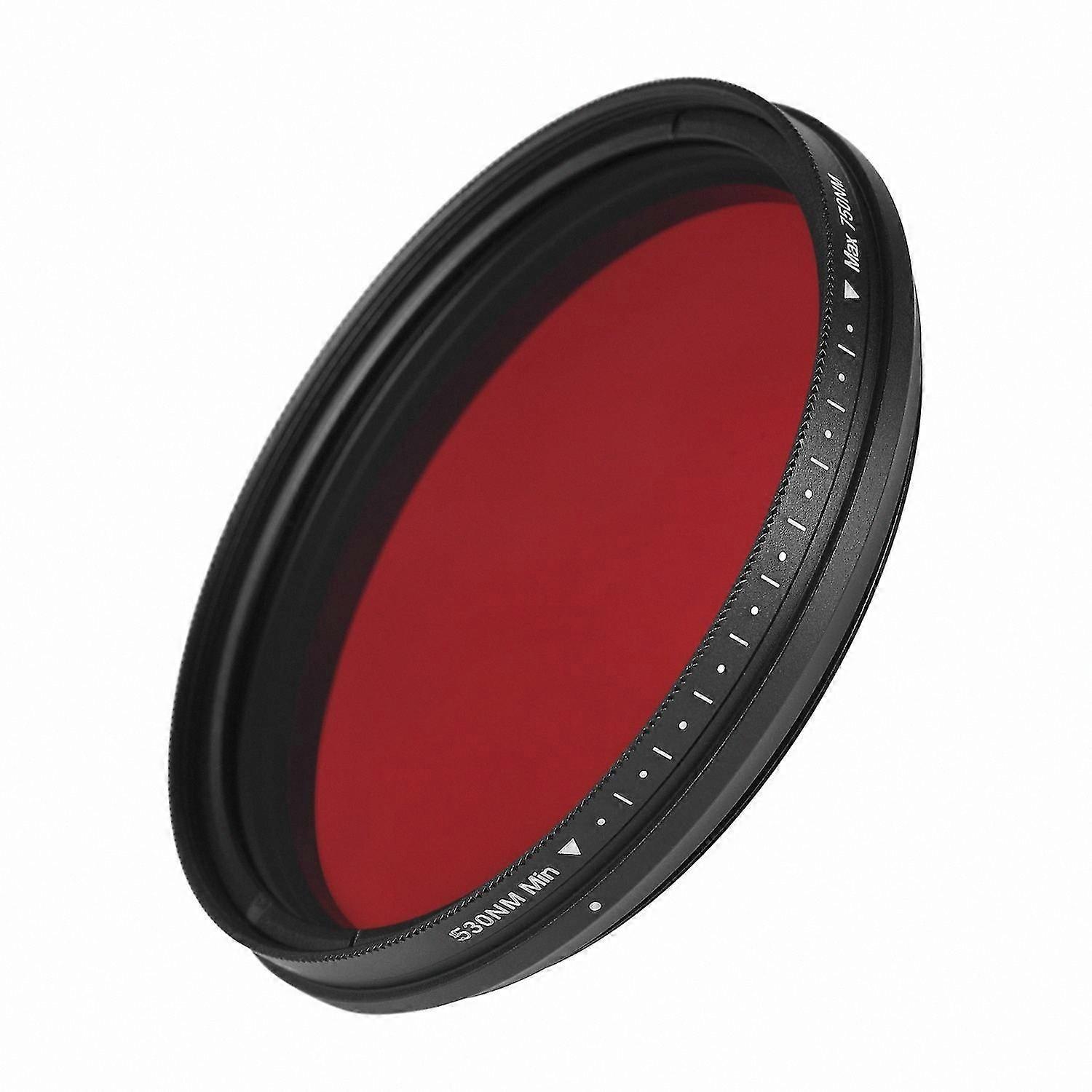 62mm Infrared Camera Filter, Adjustable IR Pass X-Ray Lens Filter, Variable Wavelength 530nm to 750nm for Photography Use