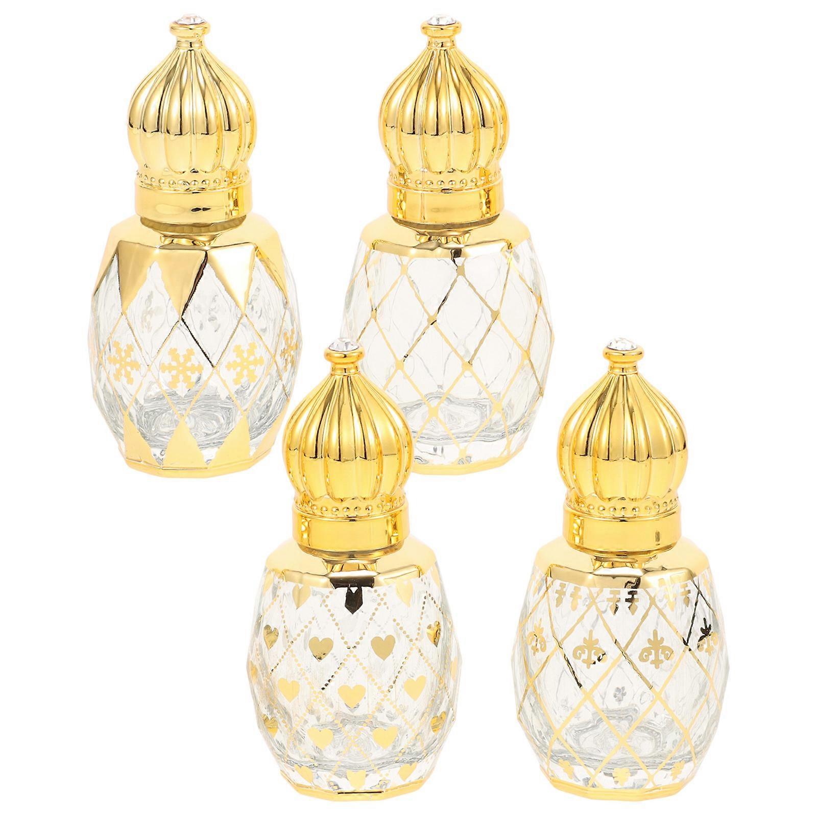 Glass Perfume Bottles Essential Oil Bottles for Kitchen Use 4Pcs Set