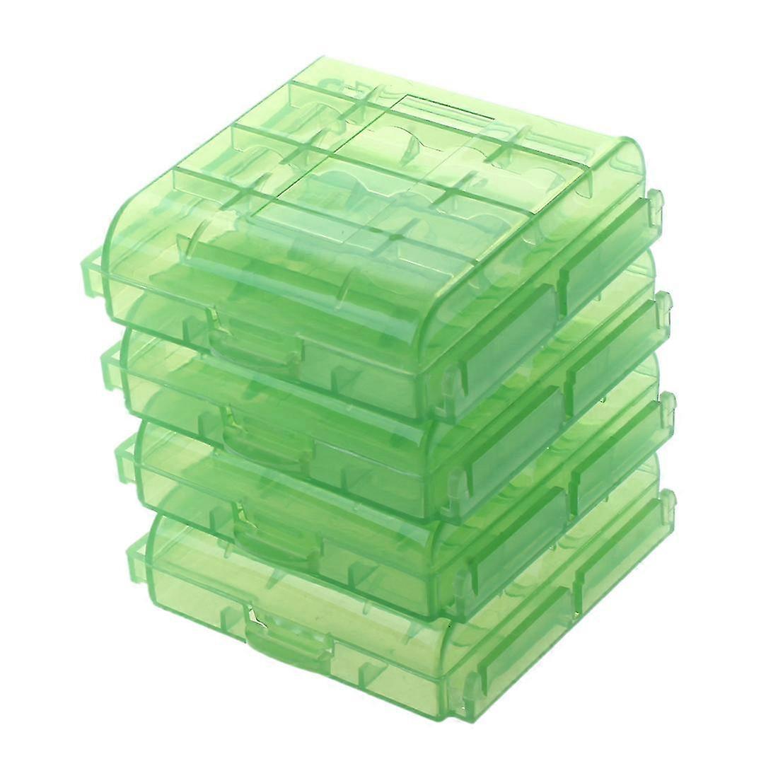 Pack of 4 PCS AA / AAA Battery Storage Hard Case Box-Green