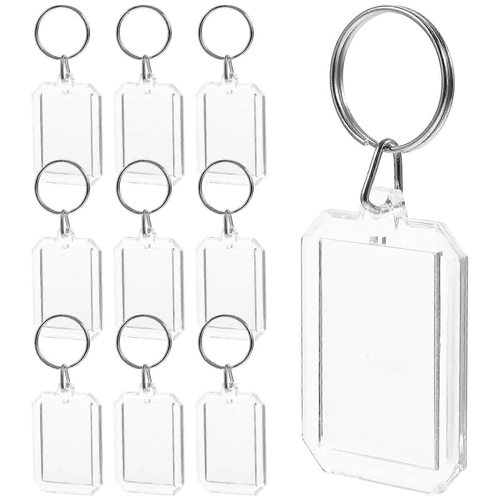 Photo Frame Keychain Acrylic Blanks for Decoration Use 30Pcs Clear