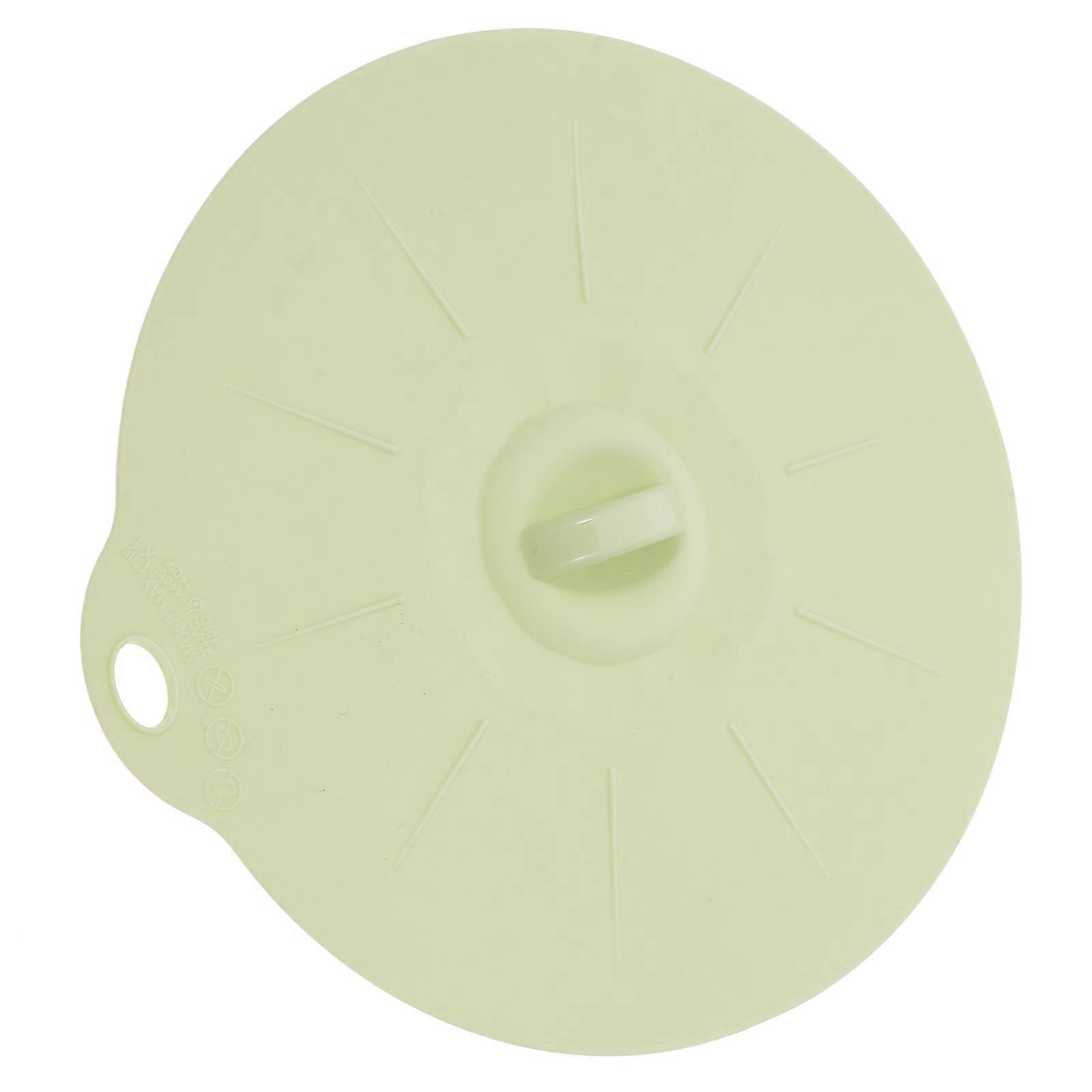 Universal Silicone Pot Lid In Green For Household Users Microwaving And Reheating 14cm Diameter 1Pack