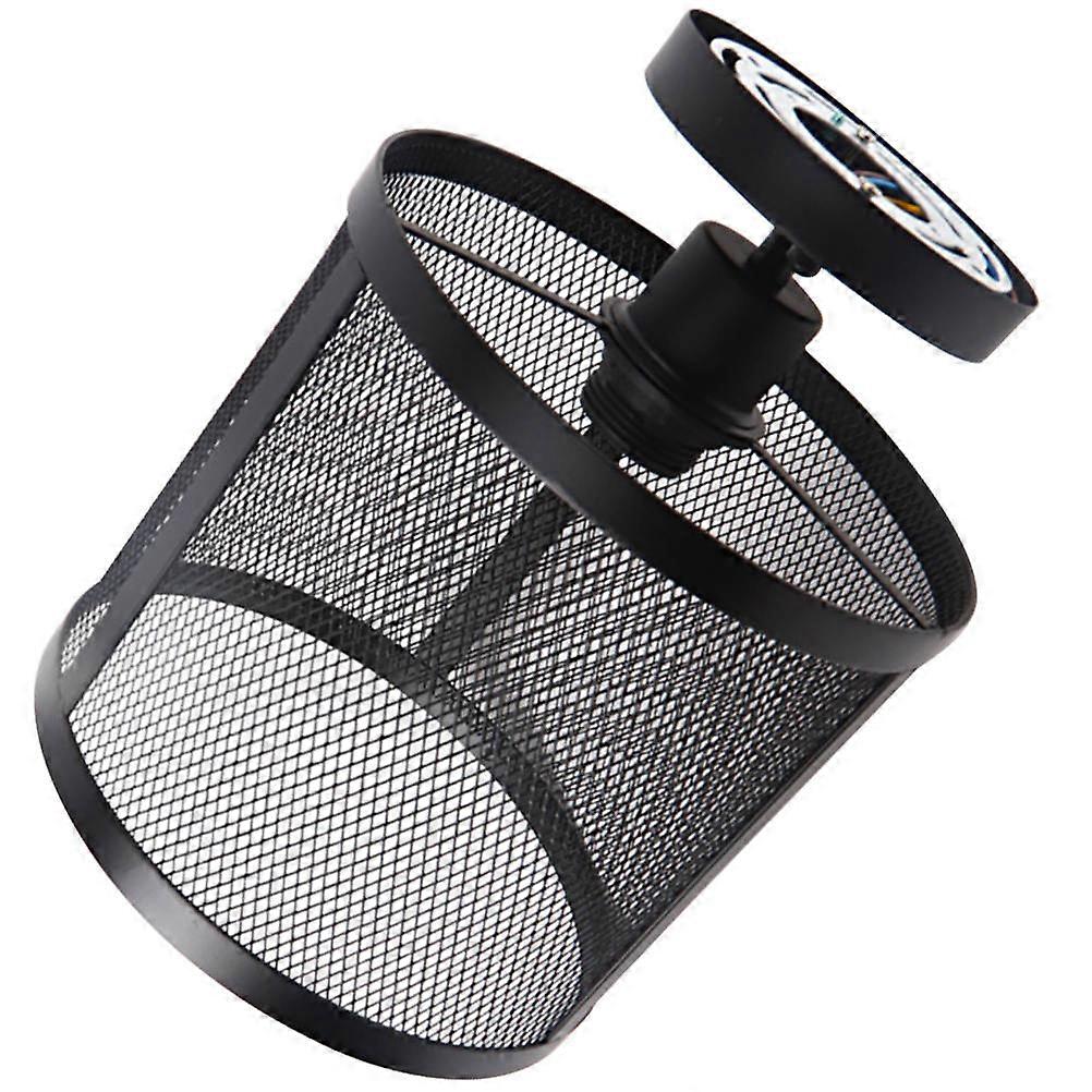 Flush Light Fixture Ceiling Mounted Light E26 Socket Black Iron Unique Design Cozy Atmosphere 1Set