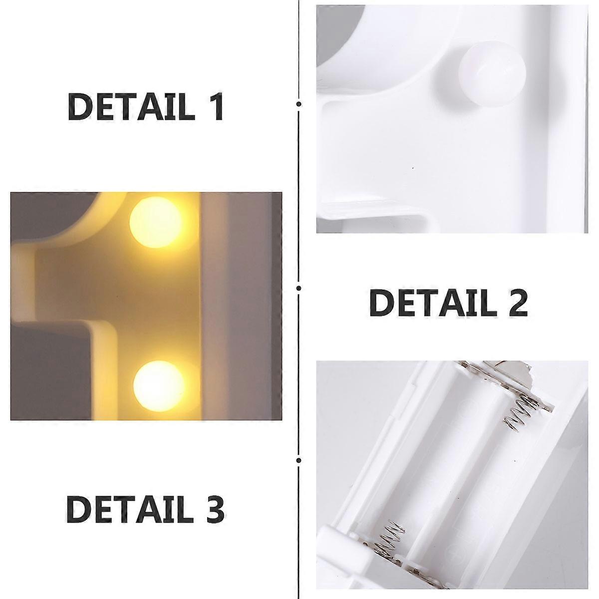 Marquee Number Light LED Light Sign for Decorating 1Pcs White PVC