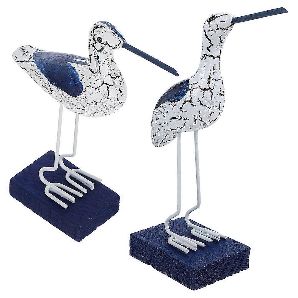 Rustic Wooden Seagull Figurine for Decor 6Pcs Multi Color Tabletop Decor