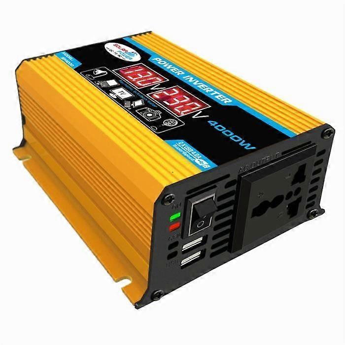 T2 4000w Inverter 12v to 220v LED Display Failure Warning Intelligent Temperature Control - Yellow