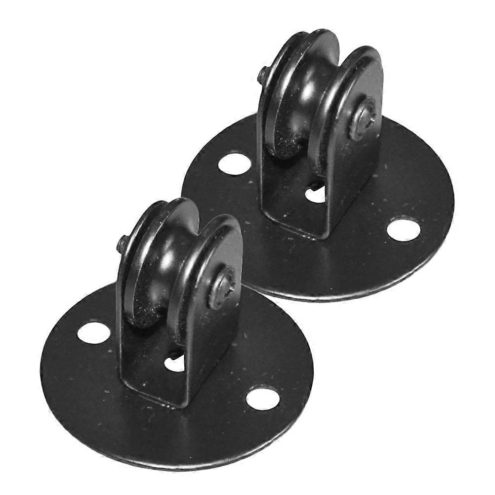 Hanging Lamp Pulley Ceiling Pulley Mount for Support 10Pcs Black Iron