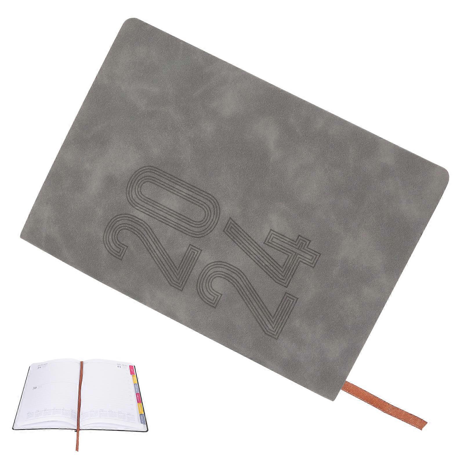 Portable Planner Notepad 2024 With Rectangular Shape For Travel Use In Grey 1Pack