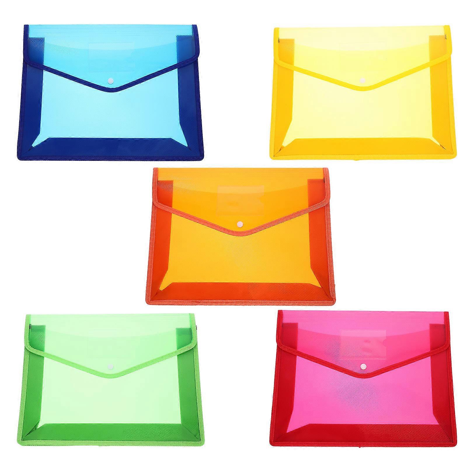 Document Folder A4 Polypropylene Folder for Organizing 5Pcs Assorted Color