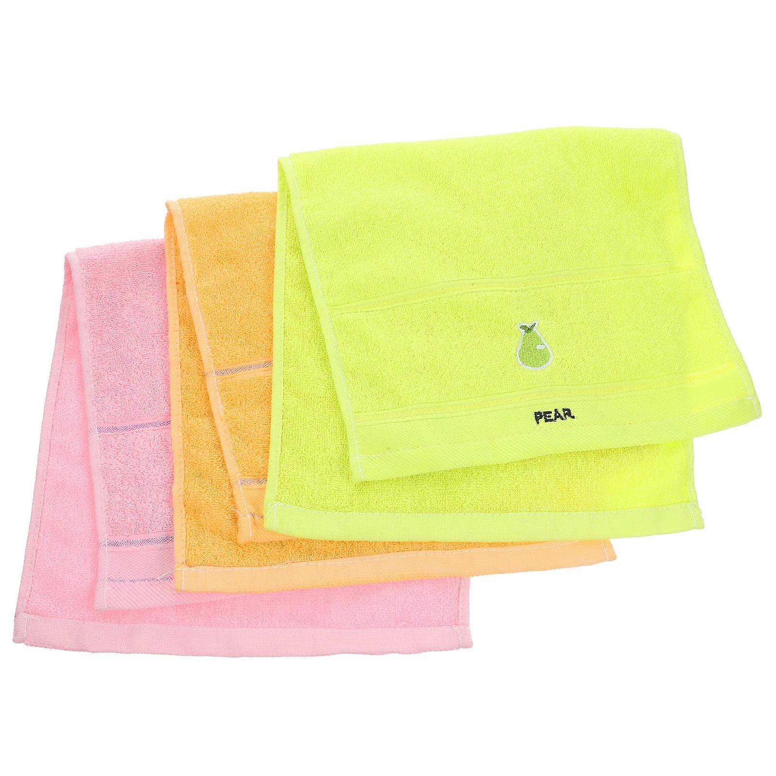 Absorbent Hand Towels 3Pcs Solid Color For Children Bathroom Quick Drying 50x25cm