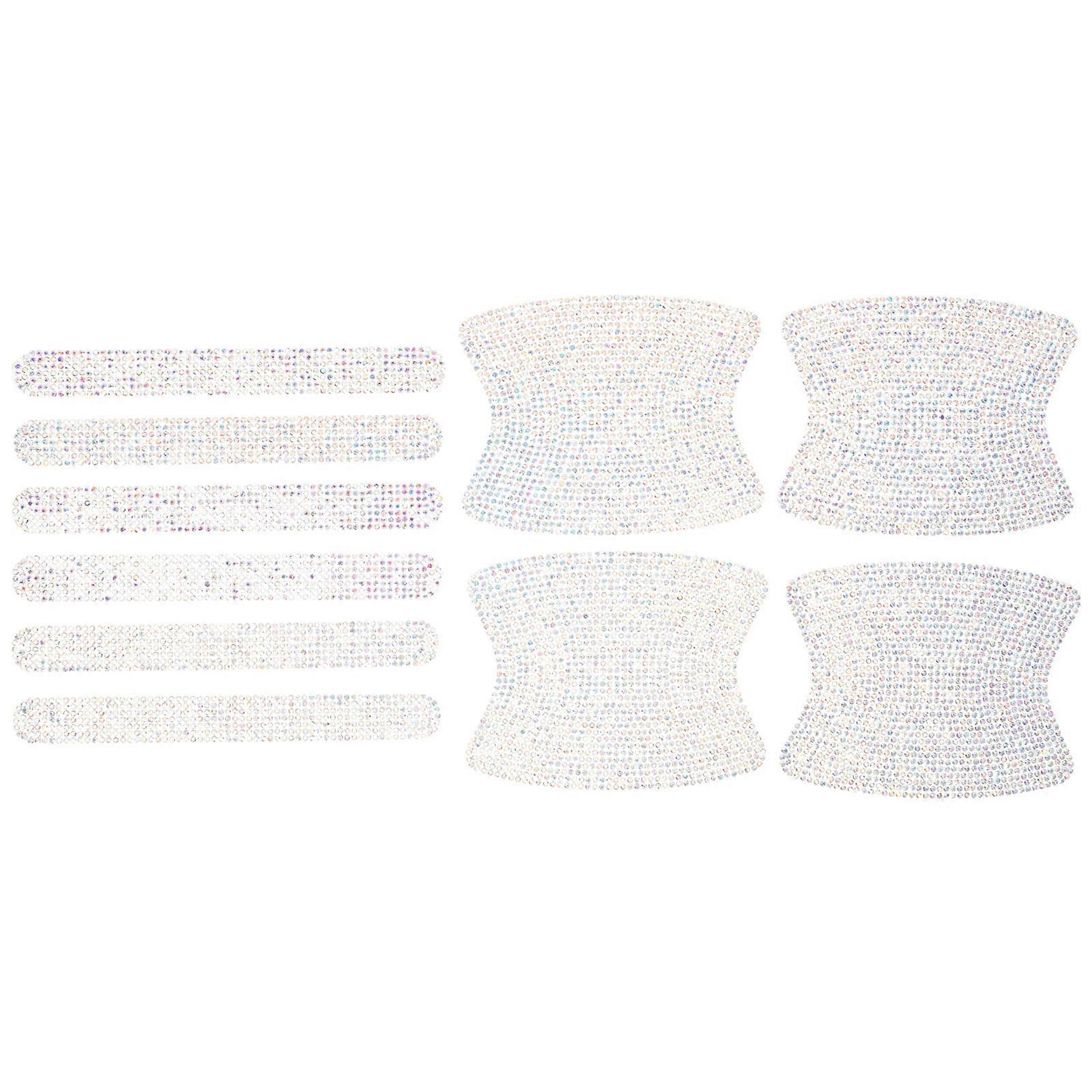 Car Protective Strip Rhinestone Car Handle Sticker for Anti-Collision 1Set