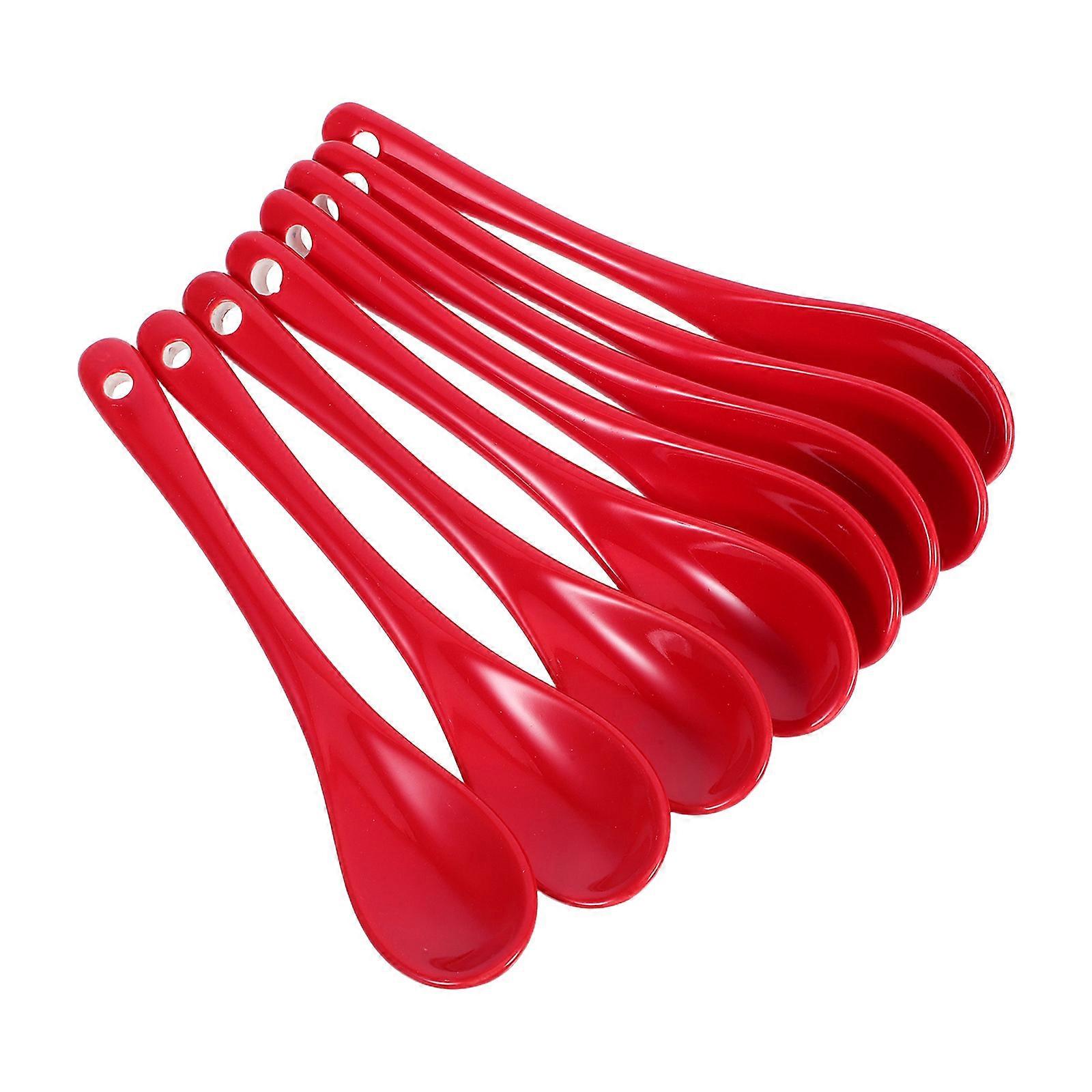 Keramické lyžičky 8 ks rôznych farieb, žiaruvzdorné kuchynské lyžičky na použitie v kuchyni