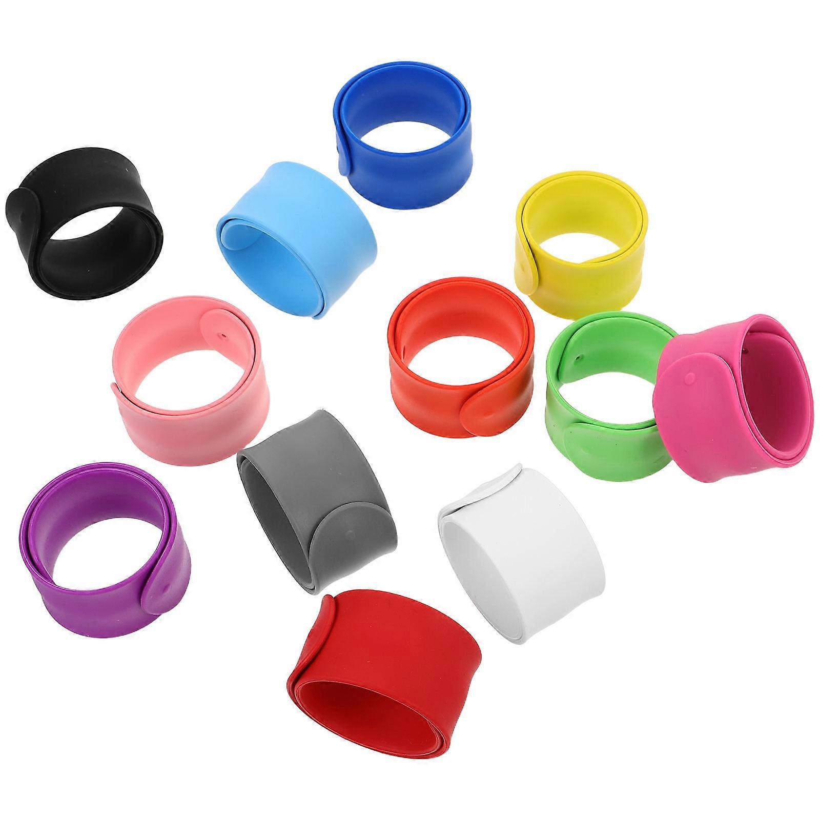 Solid Color Silicone Slap Bracelets for Kids 96Pcs Comfortable Wristbands