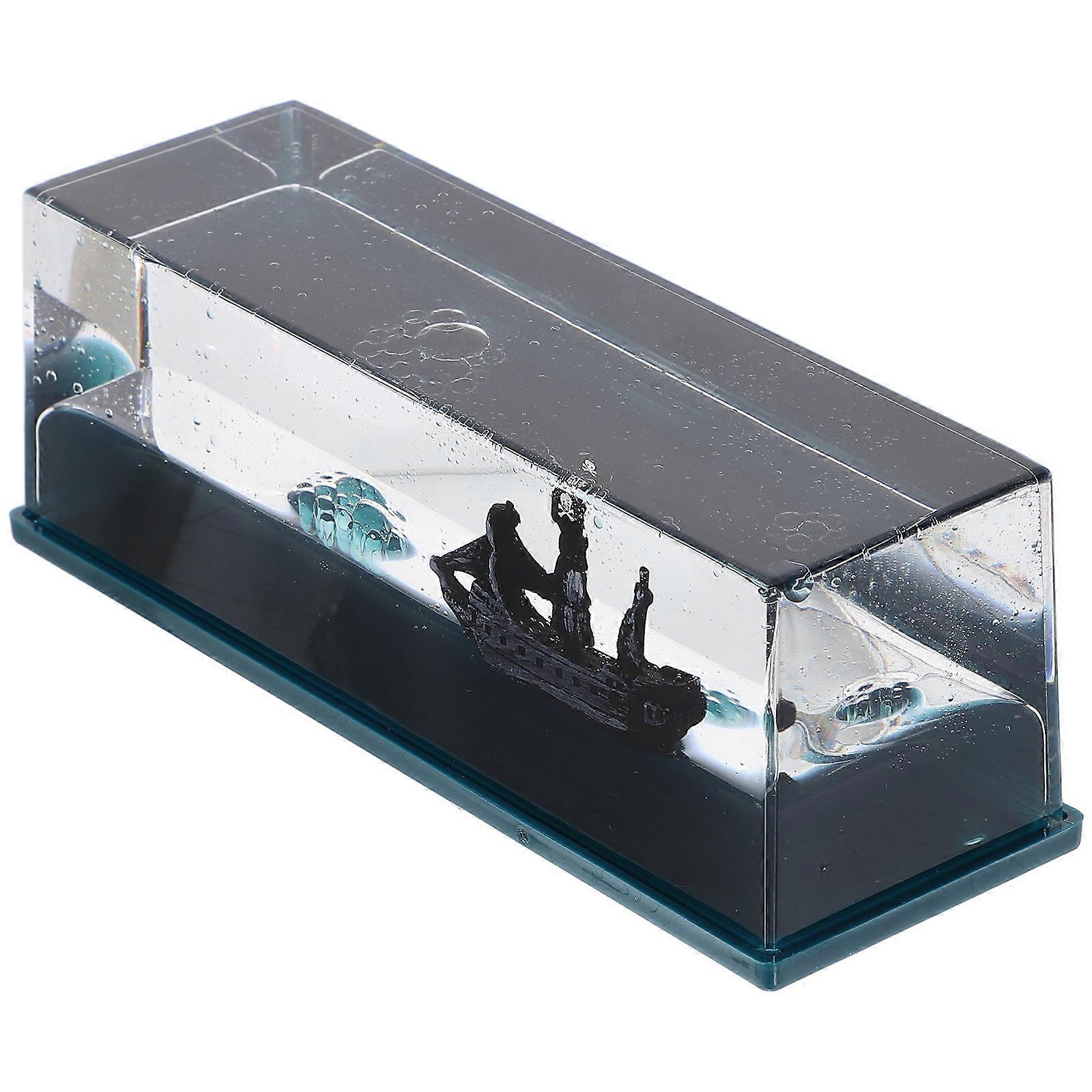 Fluid Drift Bottle Office Decor Nautical Theme Indoor Decoration Black Rectangular 3Pcs