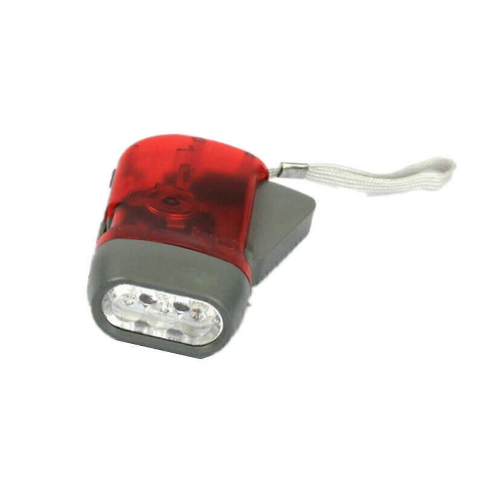 Hand Crank Generator SelfPowered Flashlight Clockwork Crank Power Supply Portable Red For Home And Outdoor