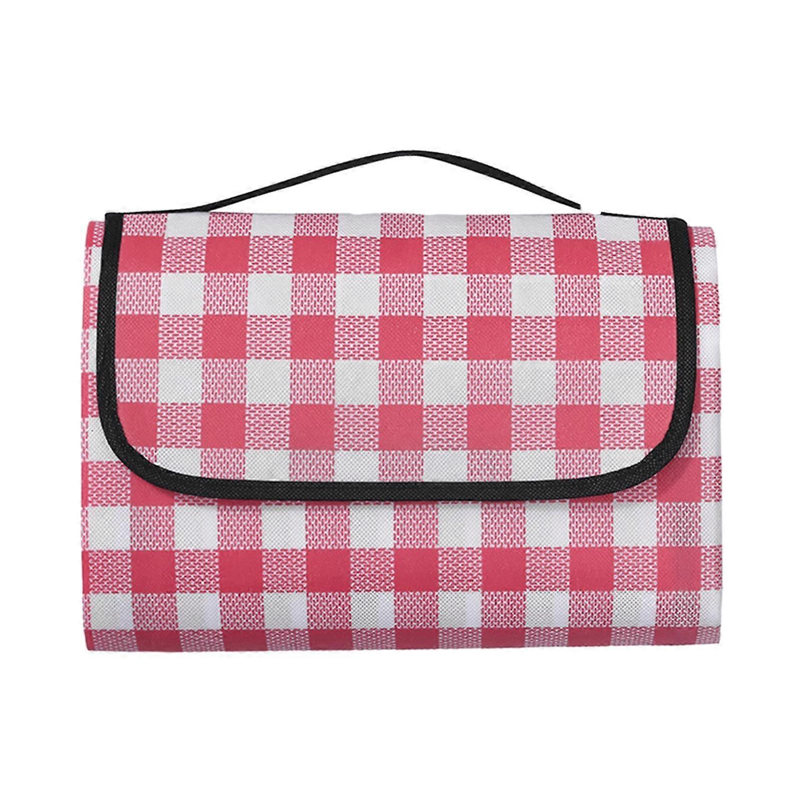 Portable Camping Blanket, Waterproof Foldable Picnic Mat, 180cm x 200cm, Family Picnic Blanket, Pink Color
