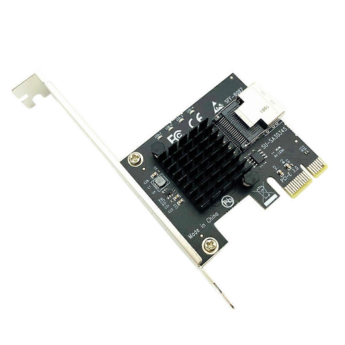 PCI-E 1x to Mini SAS SFF-8087 Adapter Card Mini PCI Express X1 2.0 Riser for Mining for /Linux Syste