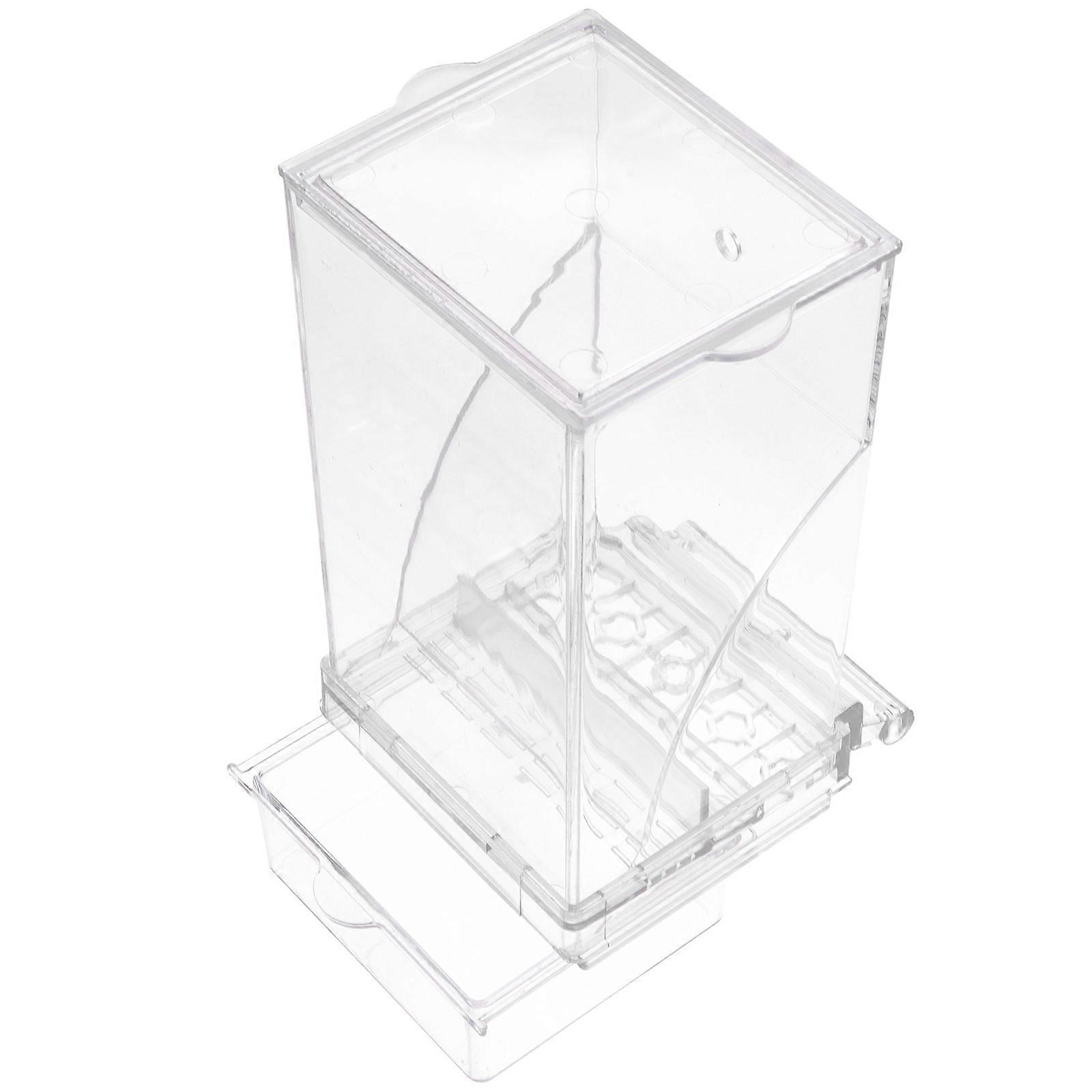 Transparent Plastic Automatic Bird Cage Feeder for Food Feeding 5Pcs
