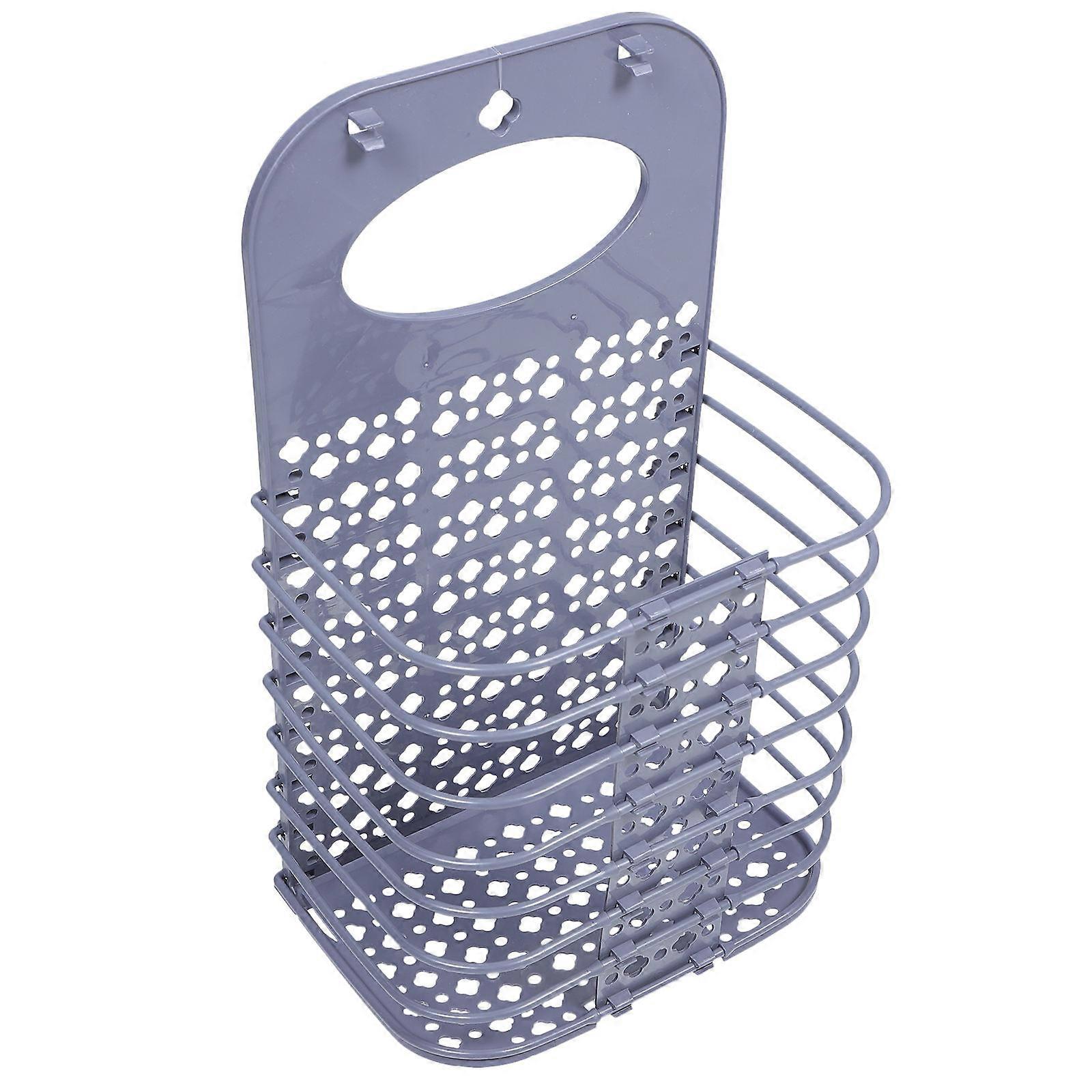 Plastic Laundry Basket Folding Wall Mount for 4Pcs Clothes Storage