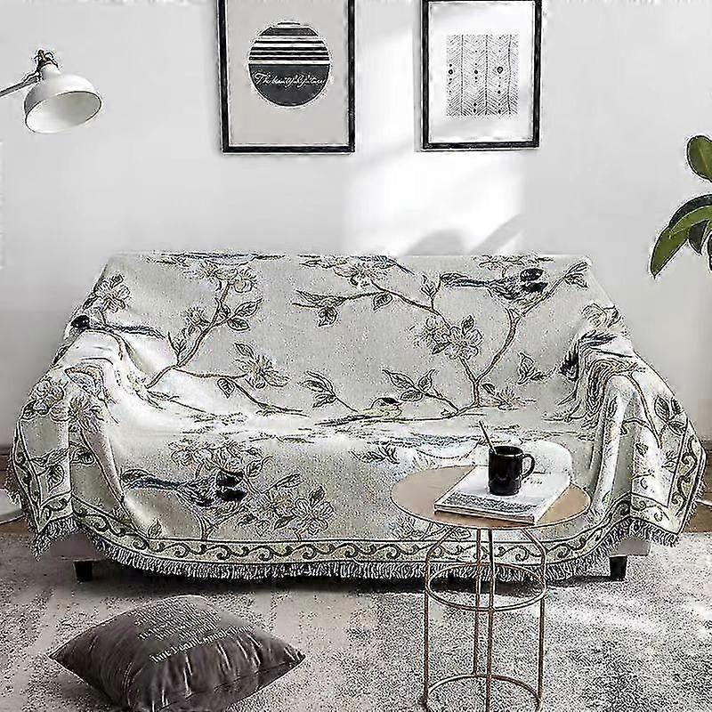 Soft Throw Blankets with Tassels Cozy Cotton Woven Bed Couch Throw Sofa Chair Towel Multi-Function for Home Soft Big Towel 25-26