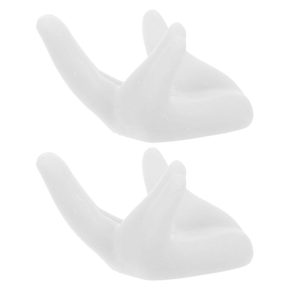 White Resin Crystal Ball Display Stand for Decor 4Pcs Hand Shaped Holder