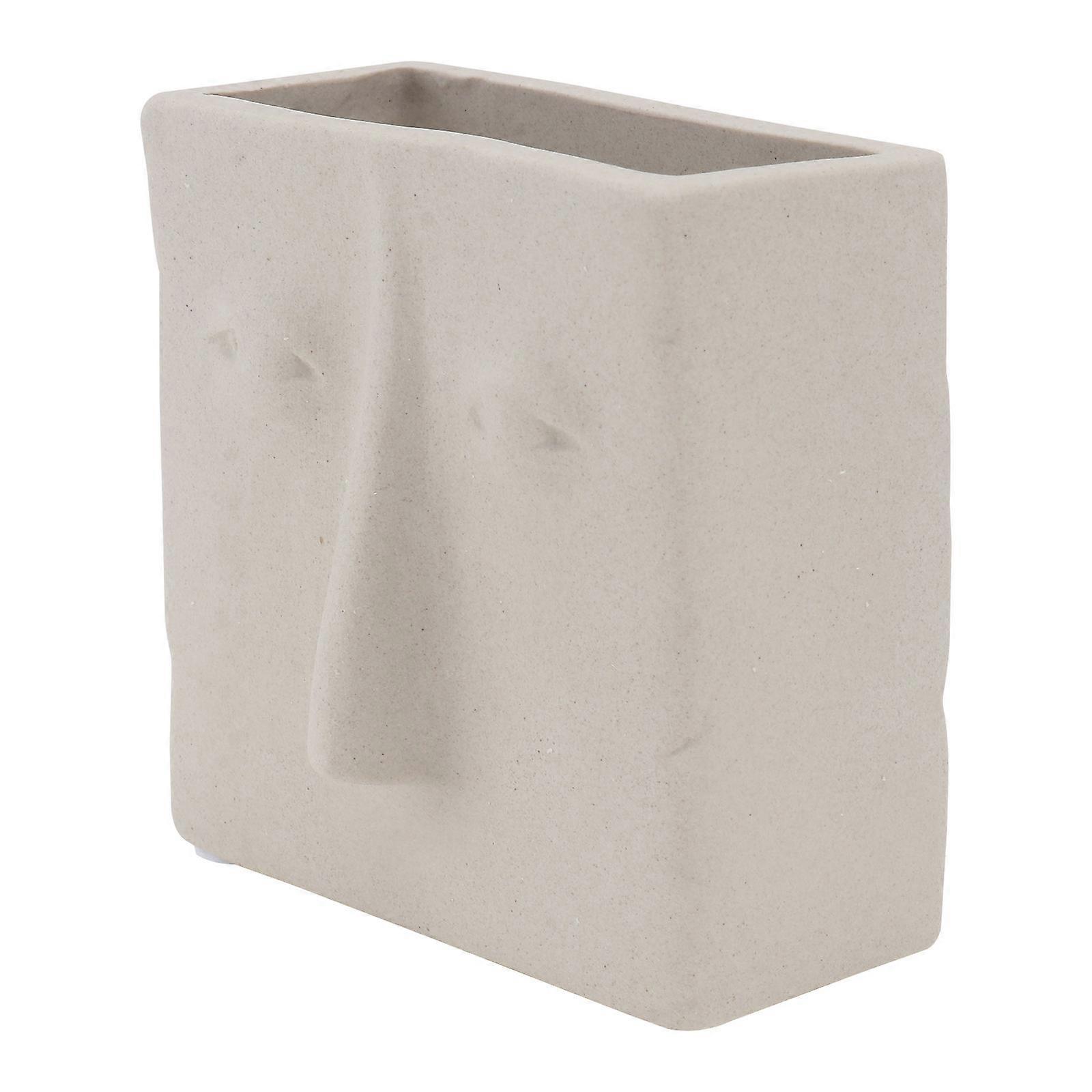 Artistic Ceramic Vase Face Shaped Vase for Decor 2Pcs White Set